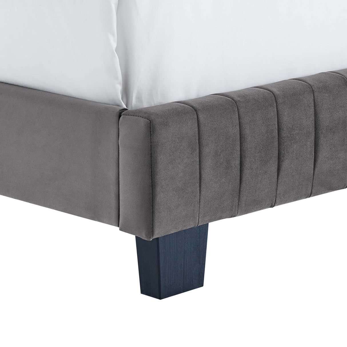 Channel Tufted Performance Velvet Bed
