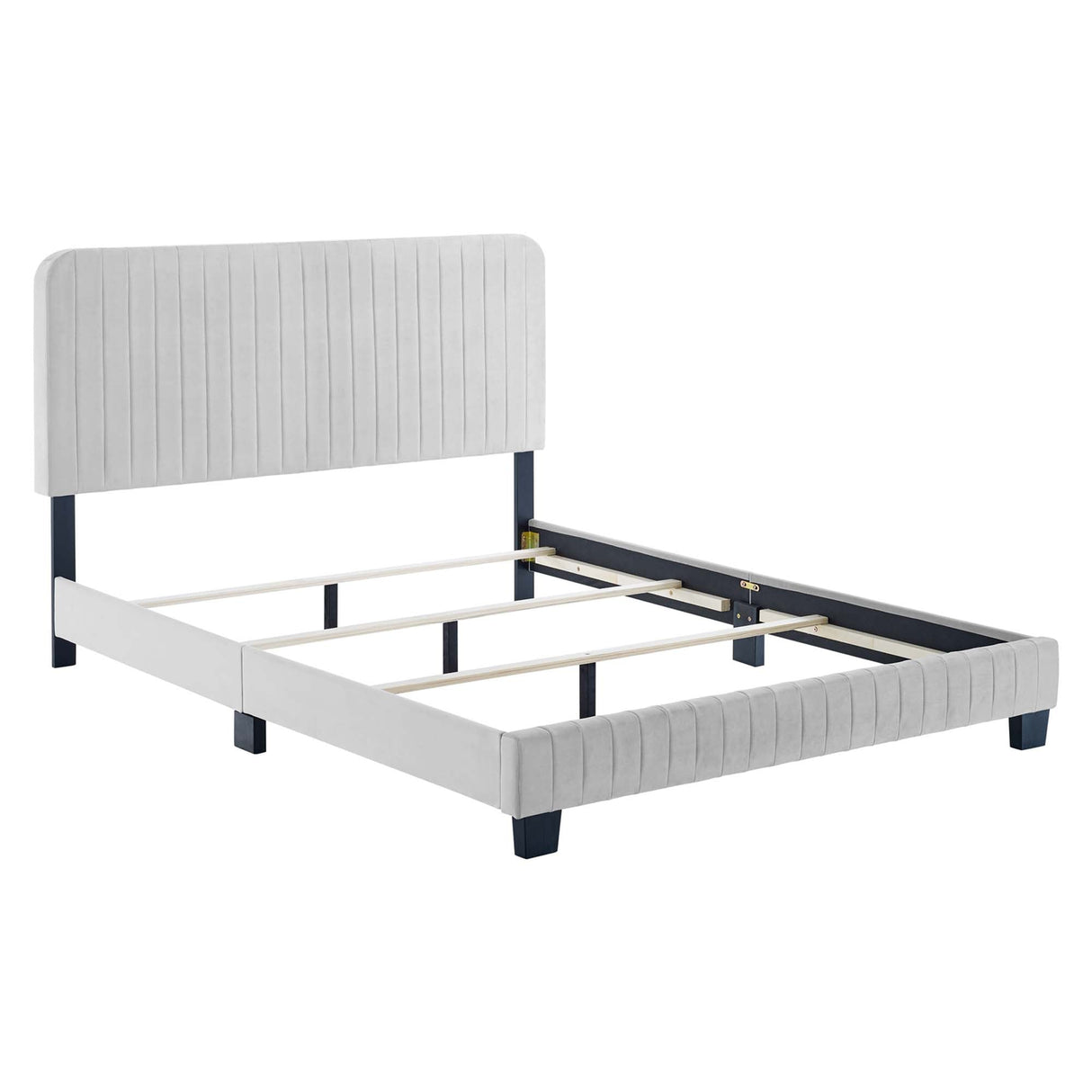 Channel Tufted Performance Velvet Bed