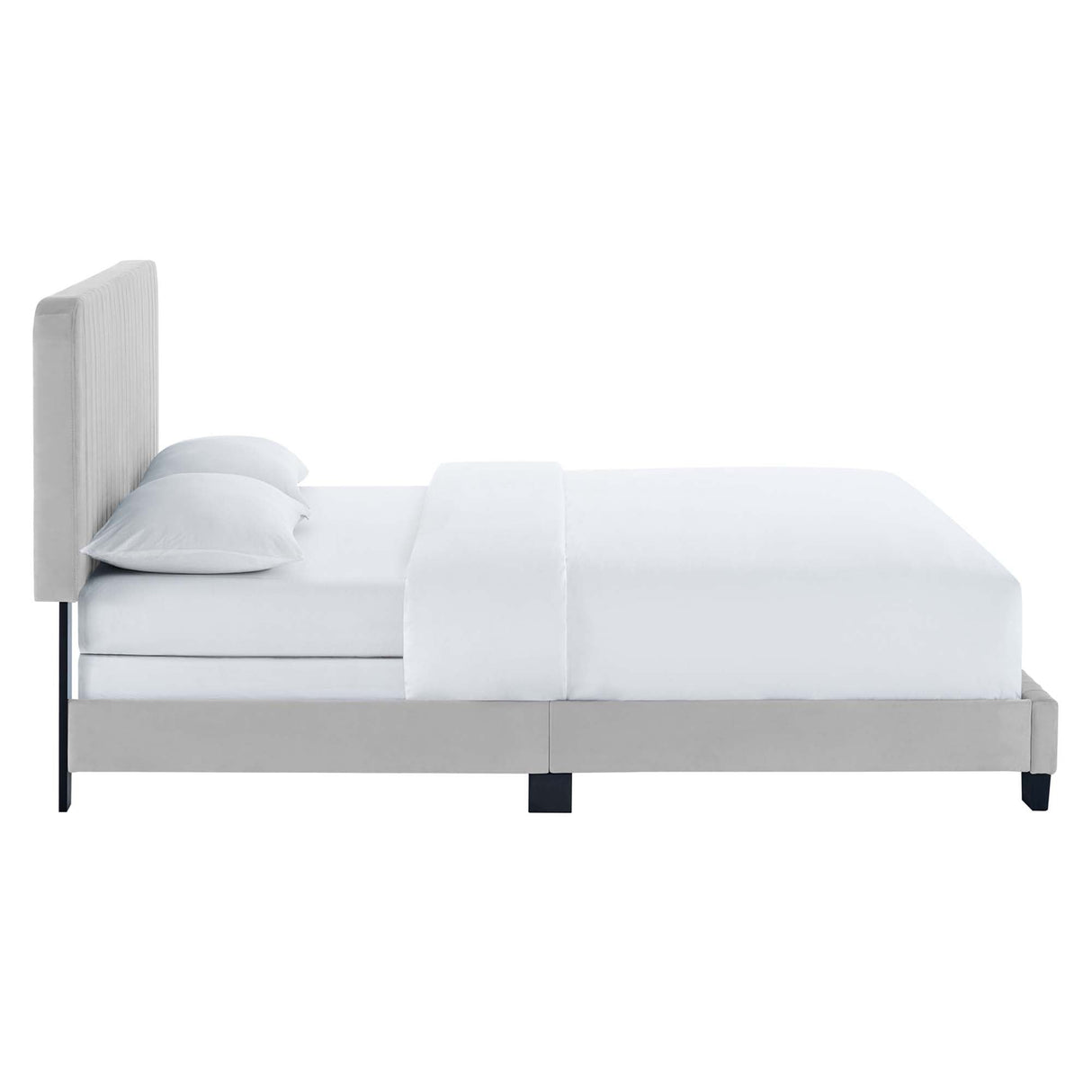 Channel Tufted Performance Velvet Bed