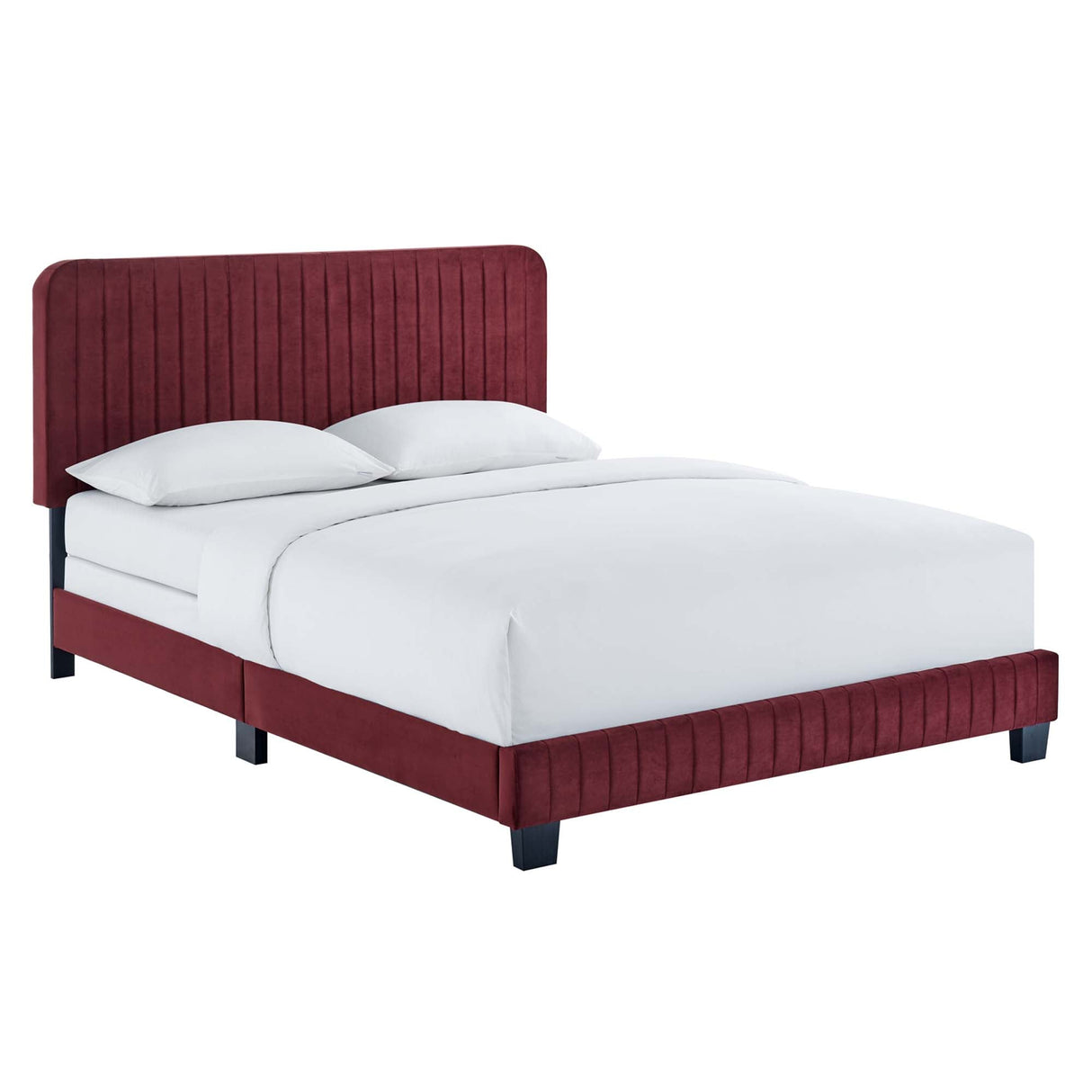 Channel Tufted Performance Velvet Bed