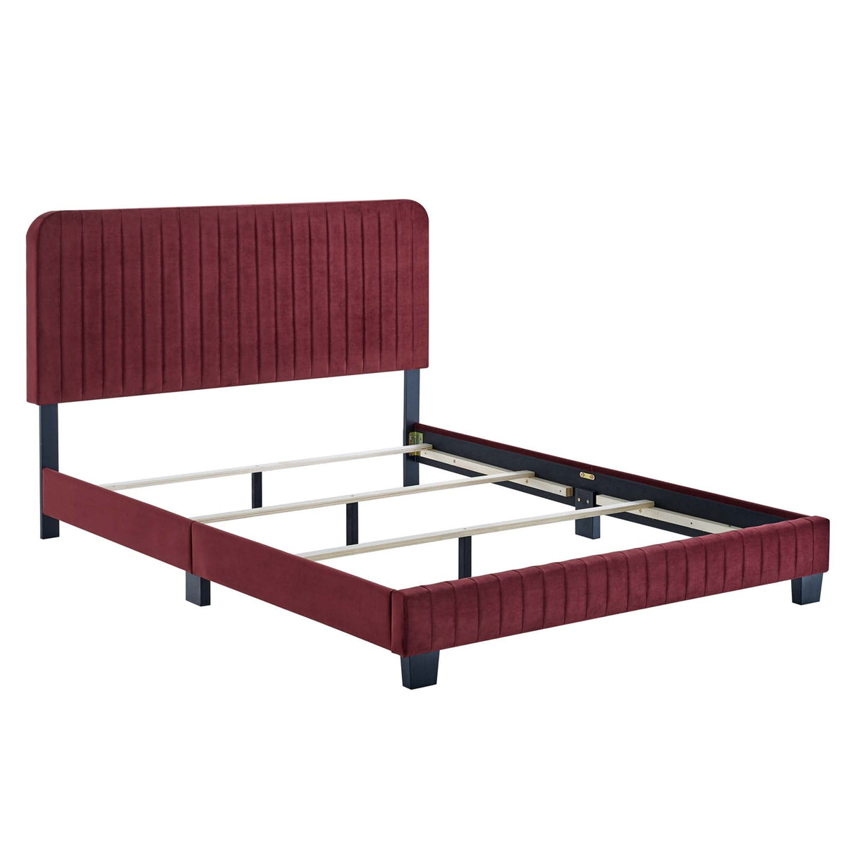 Channel Tufted Performance Velvet Bed