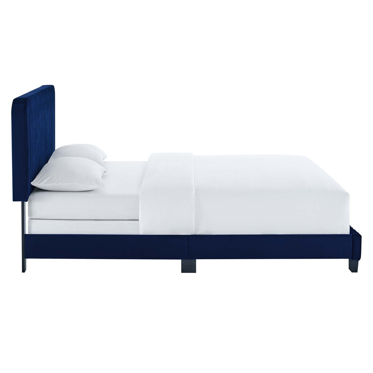 Channel Tufted Performance Velvet Bed