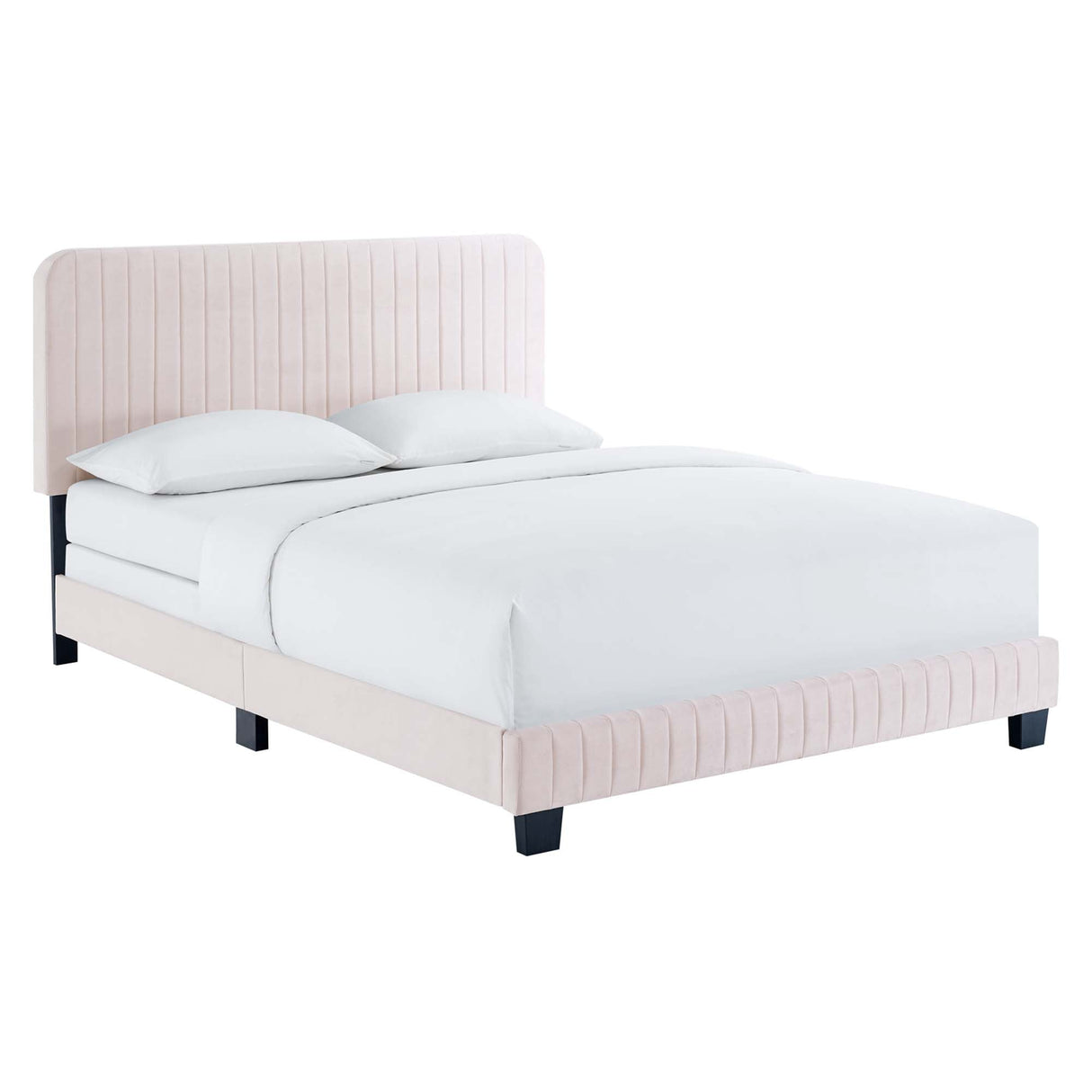 Channel Tufted Performance Velvet Bed