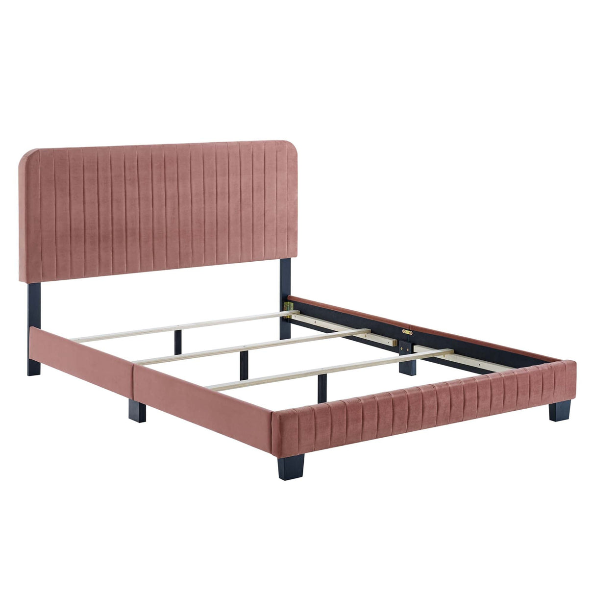 Channel Tufted Performance Velvet Bed