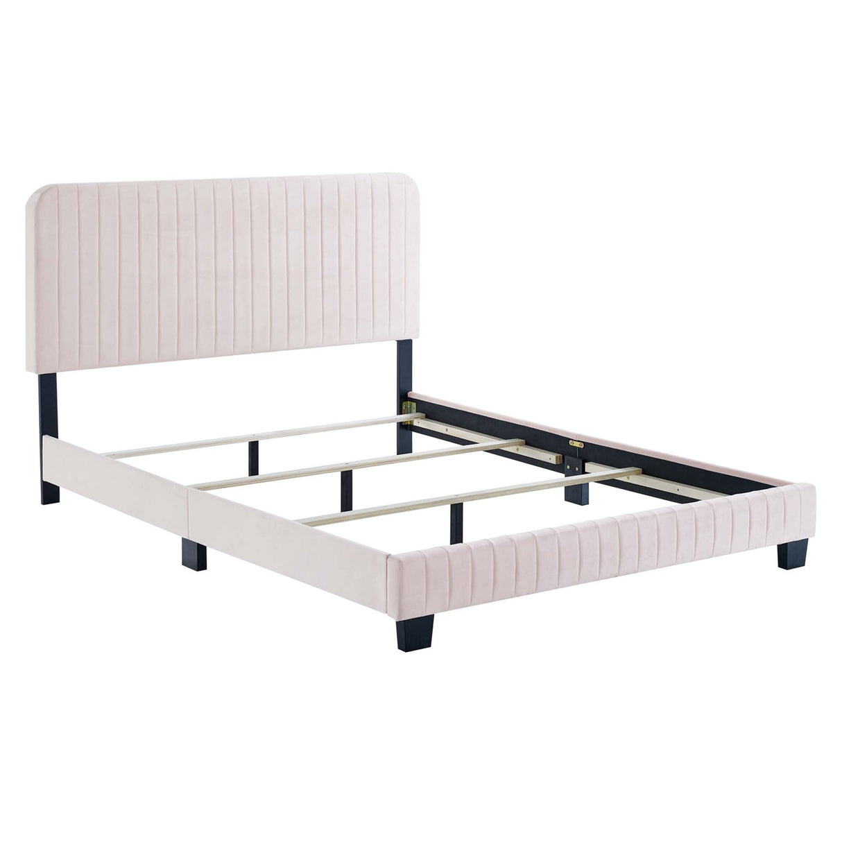 Channel Tufted Performance Velvet Bed