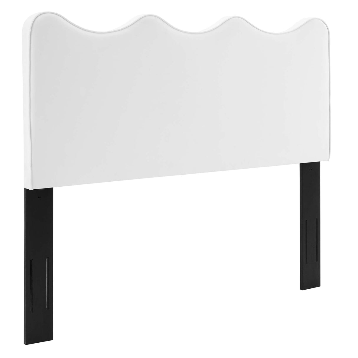 Wave-Inspired Scalloped Performance Velvet Platform Bed