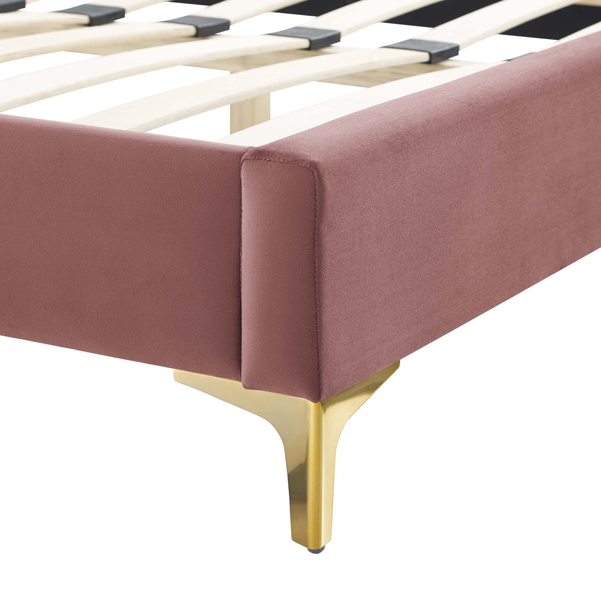 Wave-Inspired Scalloped Performance Velvet Platform Bed