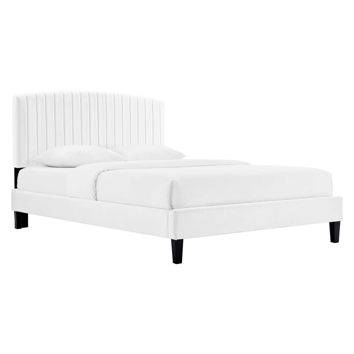 Channel Tufted Performance Velvet Platform Bed