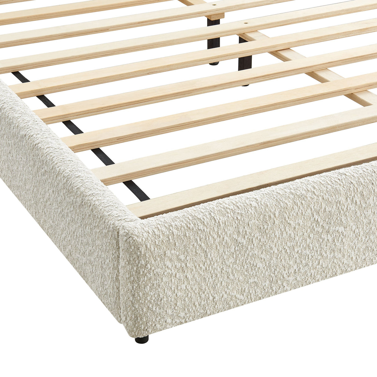 Sculptural Boucle Queen Platform Bed