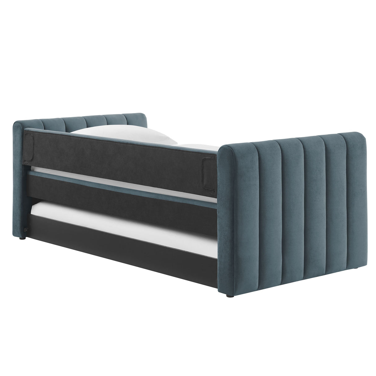 Channel Tufted Performance Velvet Twin Daybed with Trundle