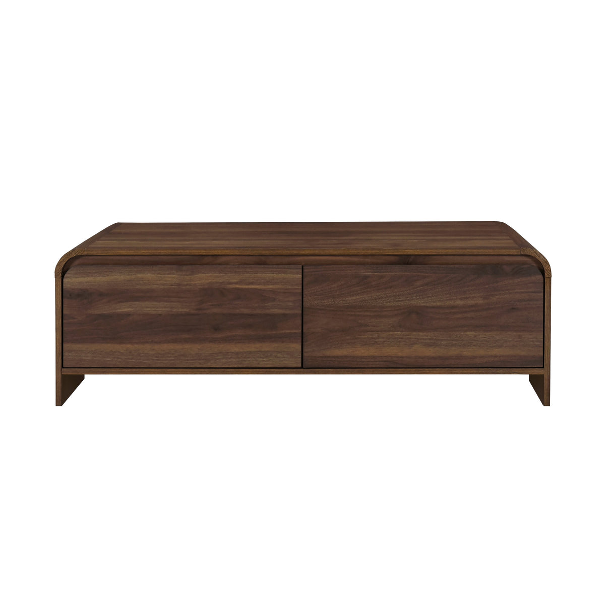 Mara Walnut 47-Inch Minimalist Storage Cocktail Table