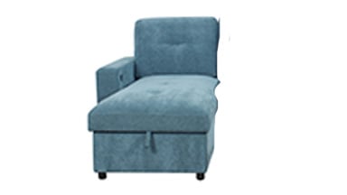 Greer Green Storage Chaise with Hidden Storage