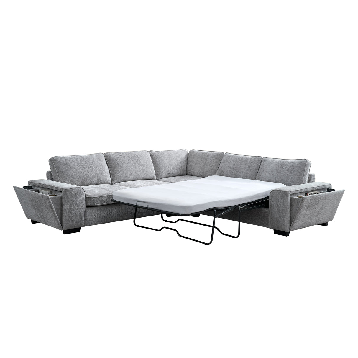 Dayne 3-Piece Sleeper Sectional with Built-In Power & Storage - Gray