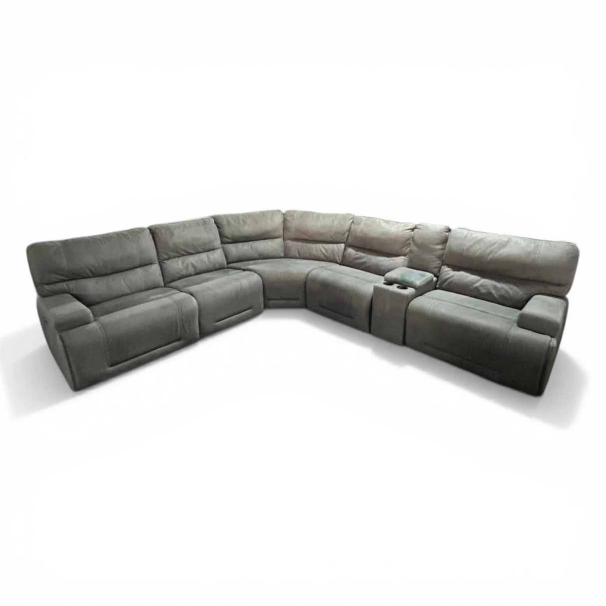 Zakary 6-piece Fabric Power Reclining Sectional with Power Headrests – Gilman Creek Furniture