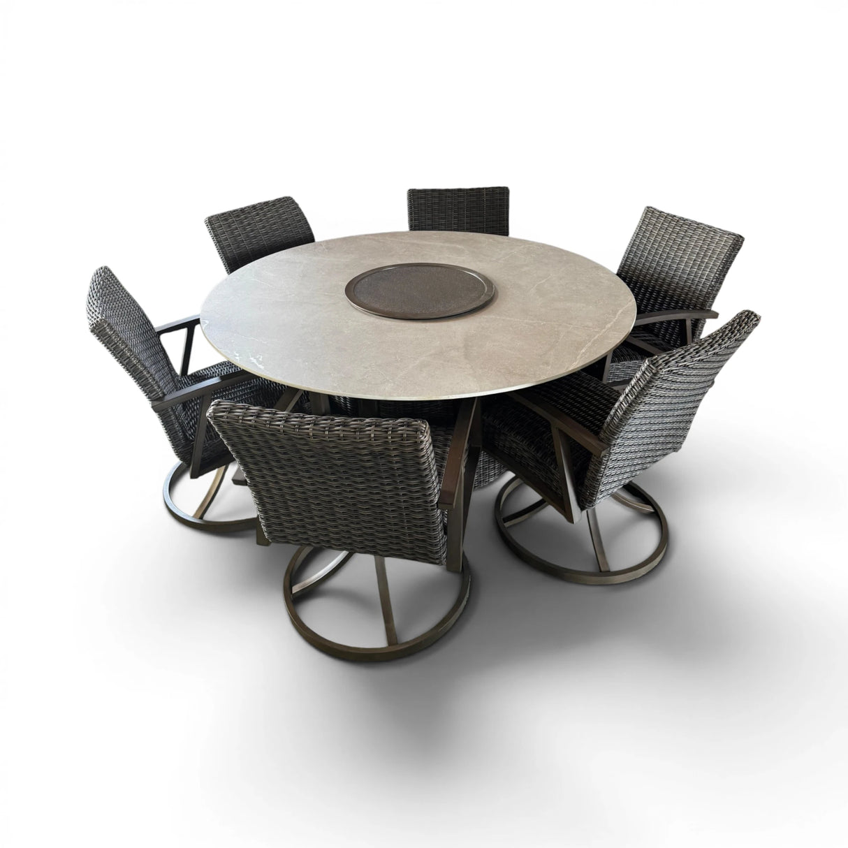 SunVilla Sarasota 7-piece Fire Outdoor Patio Dining Set