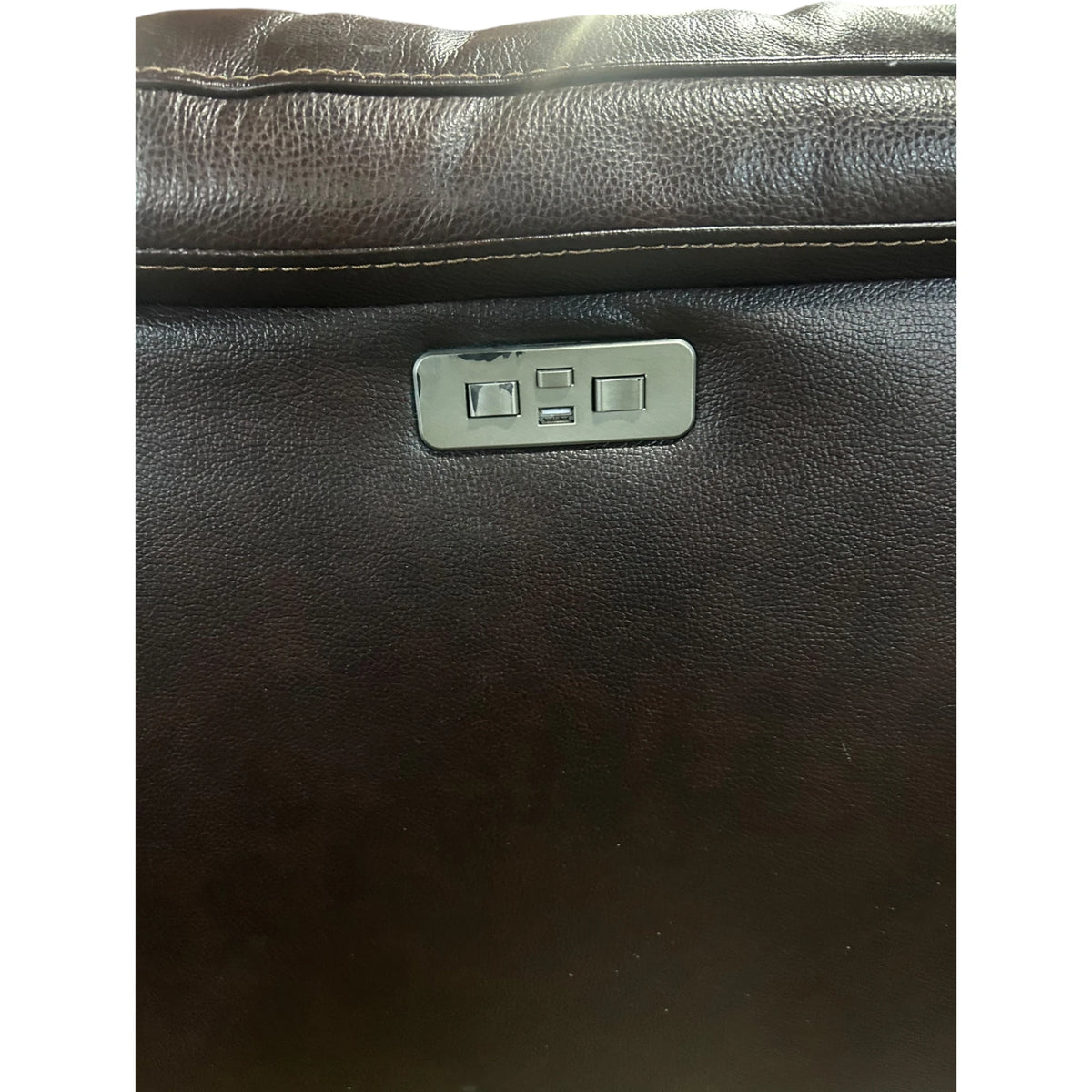 Simon Li Ridgewin Leather Power Reclining Sofa with Power Headrests, Brown