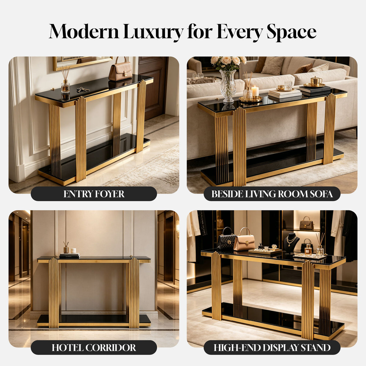 Console Table With Double Tier Storage