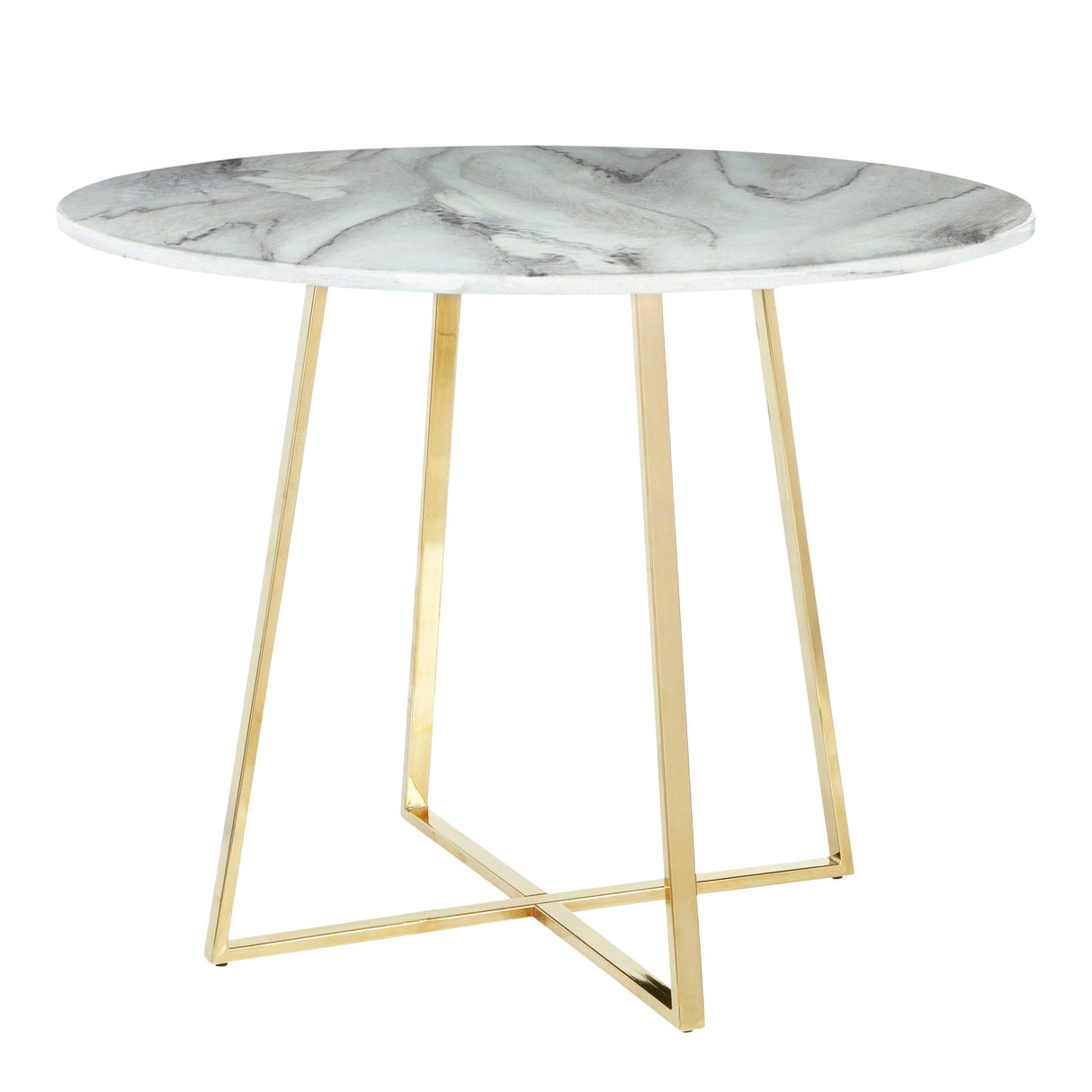 Cosmo - Contemporary / Glam Dining Table - Gold / White