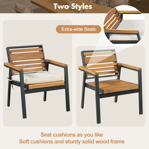 Modern 7-Piece Outdoor Beige Dining Set