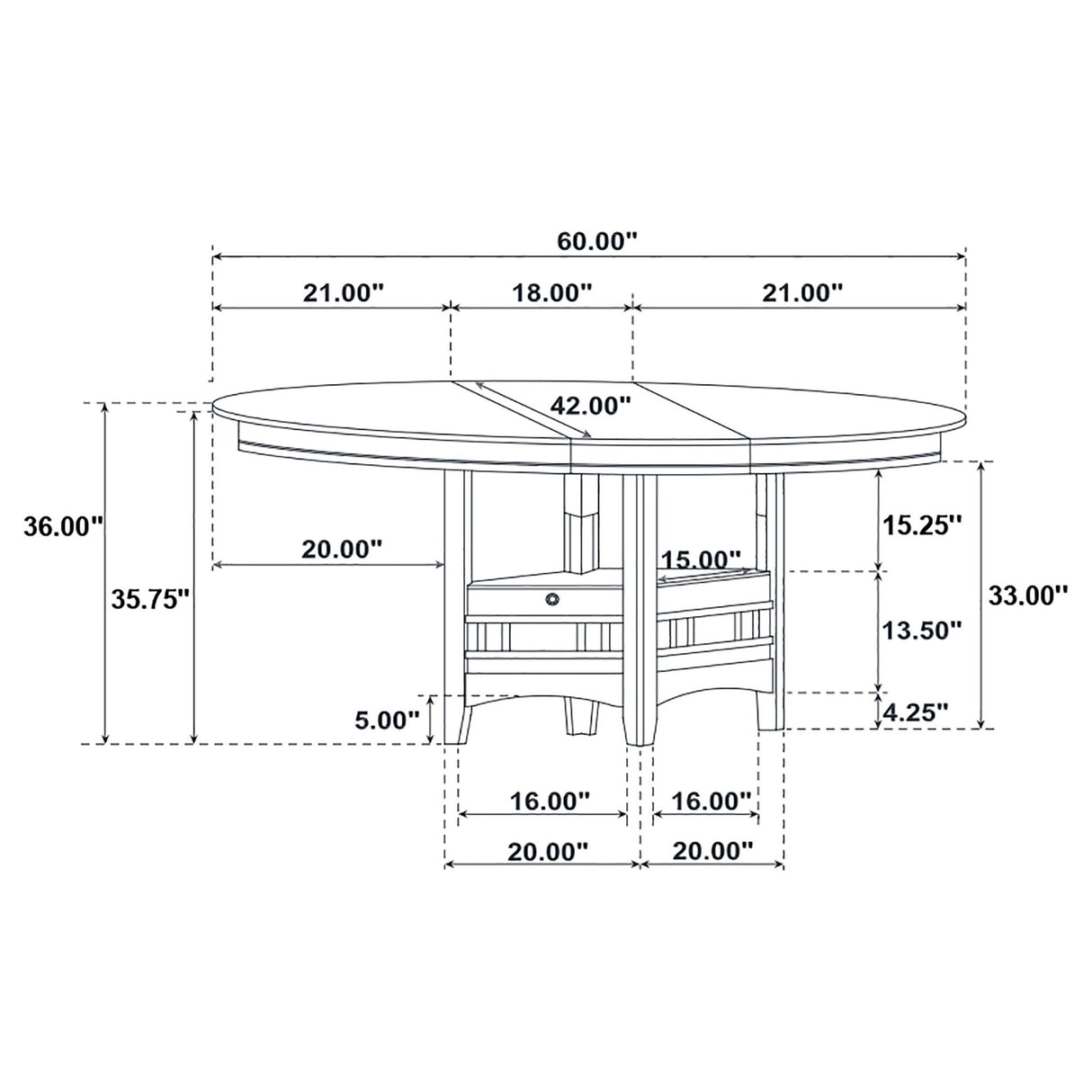 Hester - Extension Counter Dining Table - Espresso