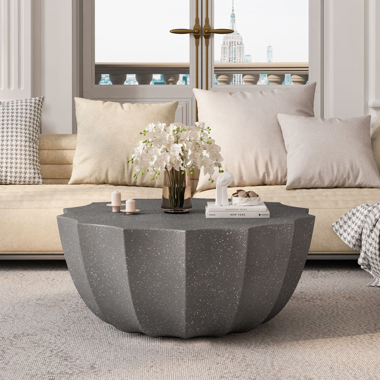 Modern Round Coffee Table For Indoor / Outdoor