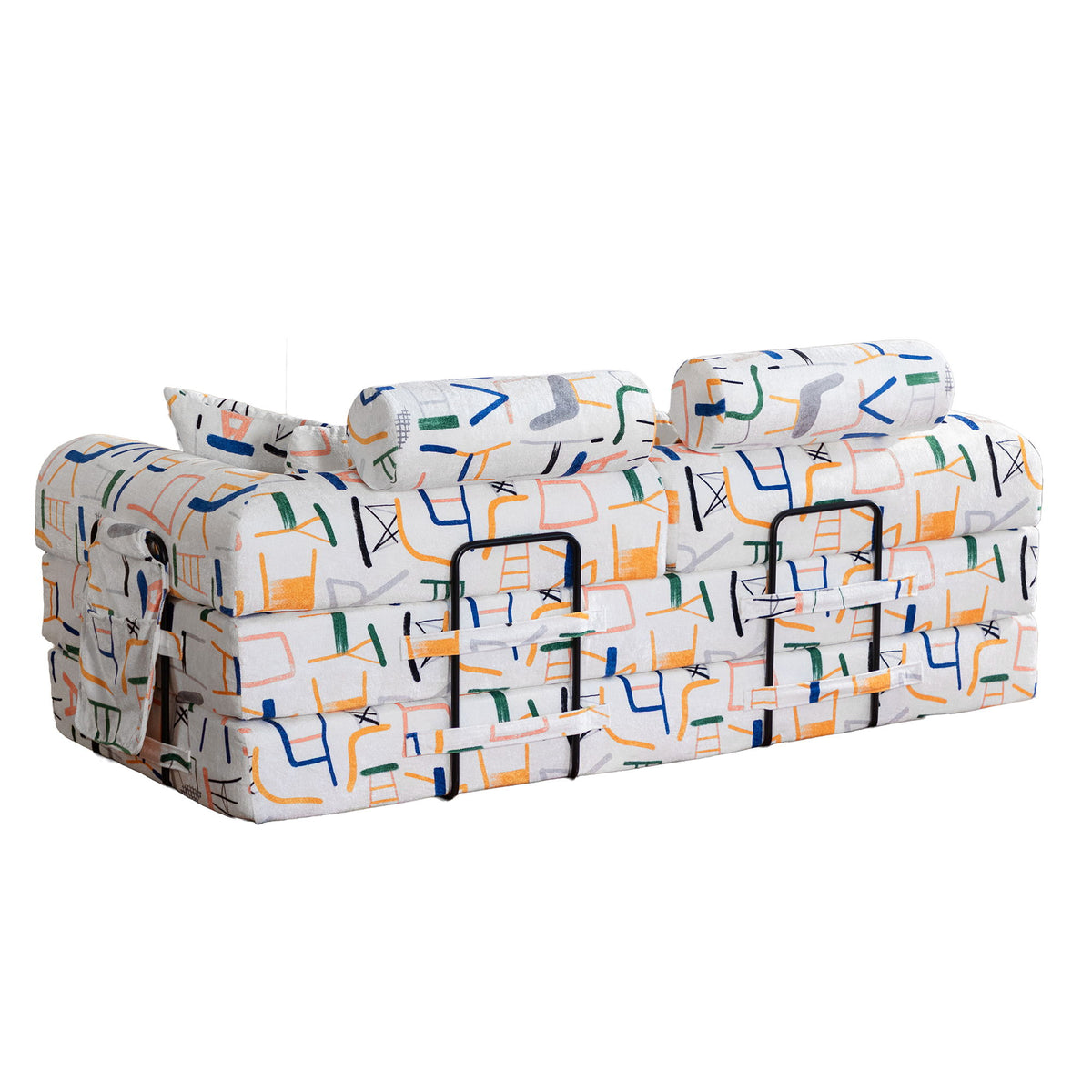 Convertible Sleeper Sofa Bed, Foldable Multi Functional Couch For Living Room - White