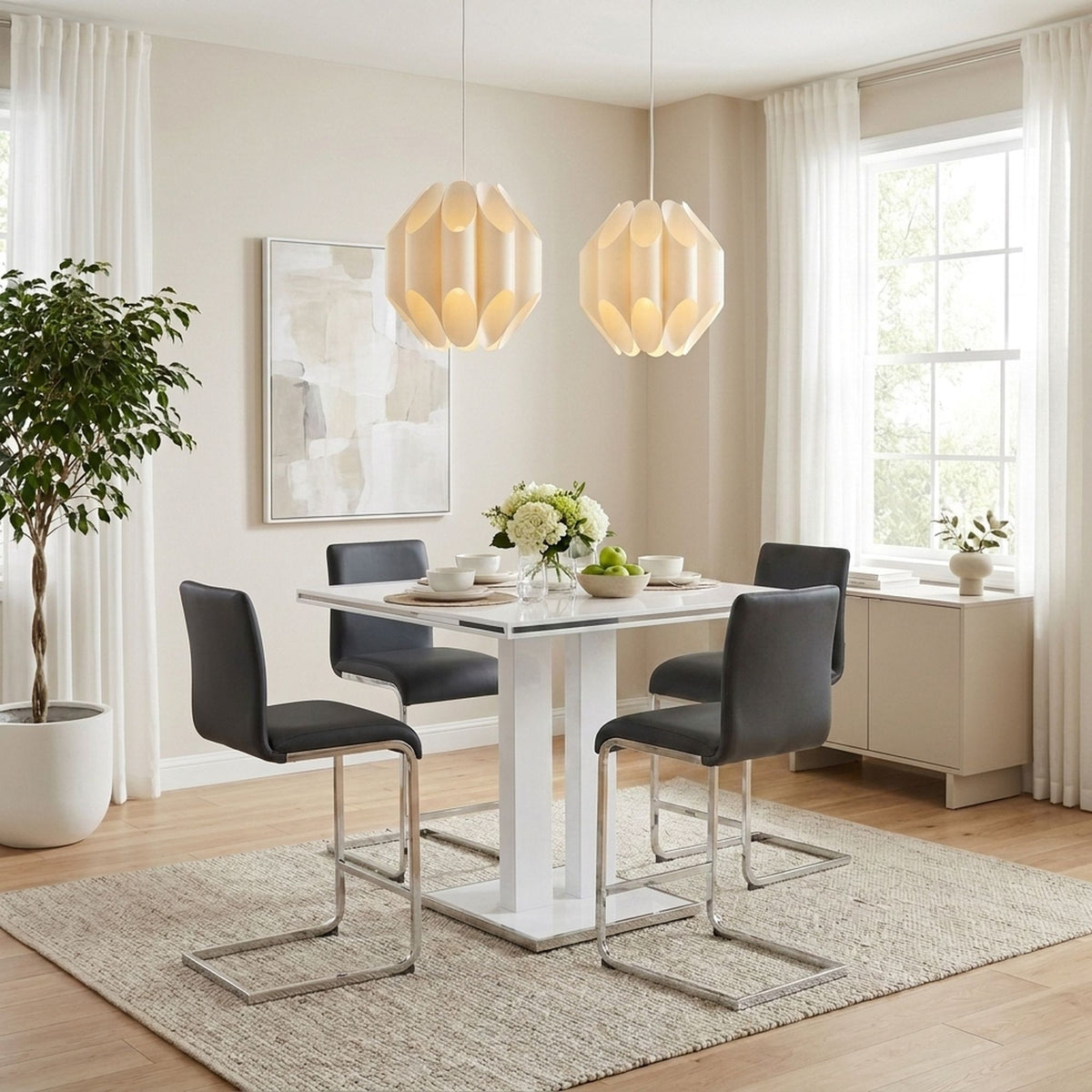 Amanda - Dining Table Set With Stools