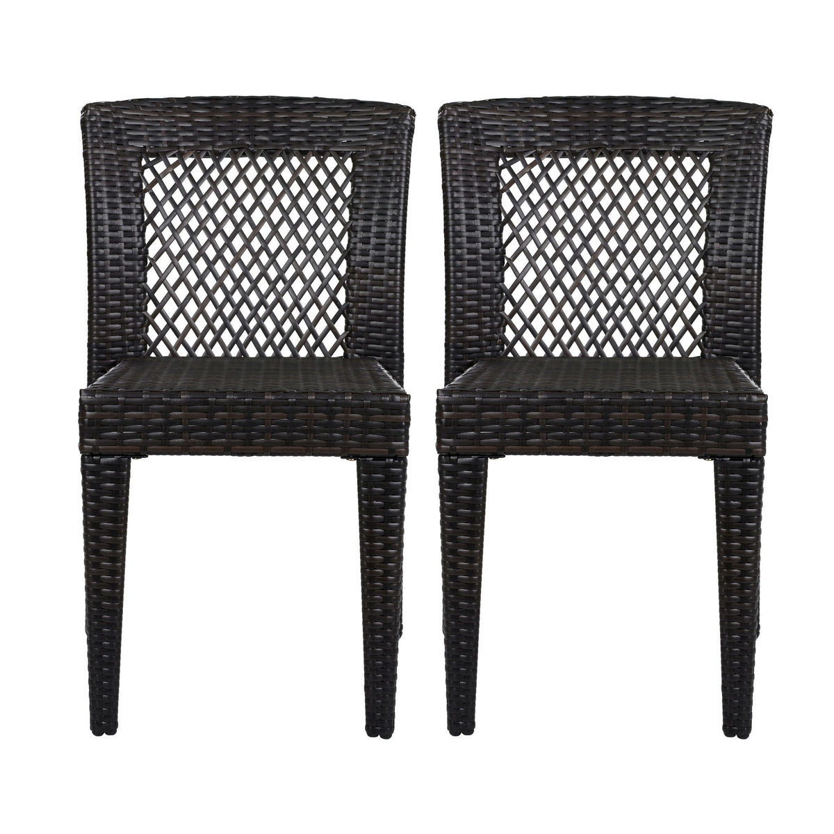 7 Piece Outdoor Dining Set With Table And 6 Chairs - Brown Multi