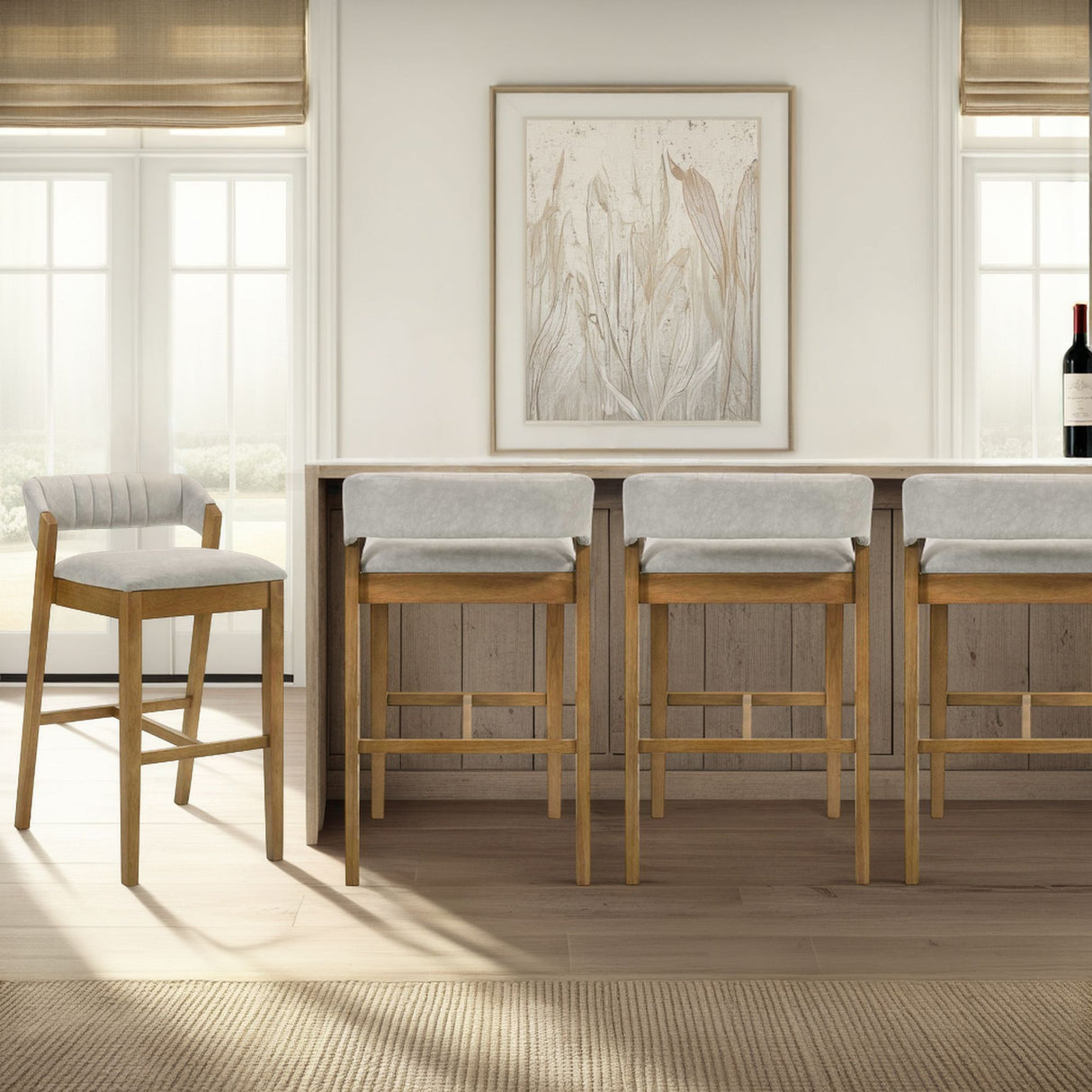 Landyn - 30" Amber Glow Bar Height Rubberwood Barstool