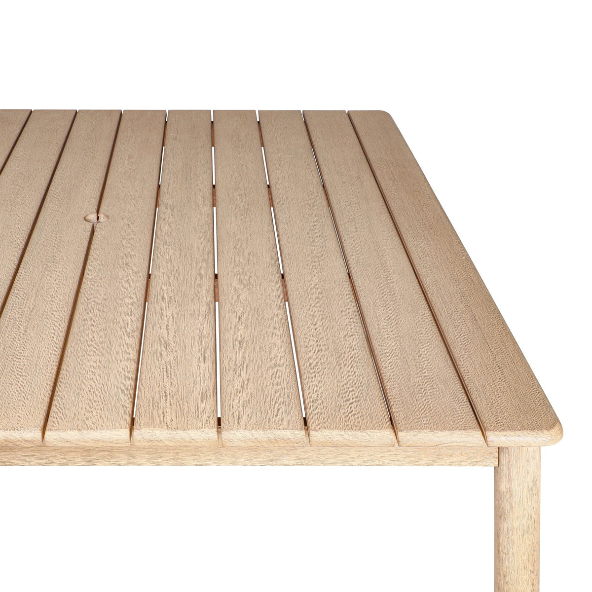 Balmor - 53" Square Outdoor Dining Table, Seats 4 - Wire-Brushed Natural Eucalyptus