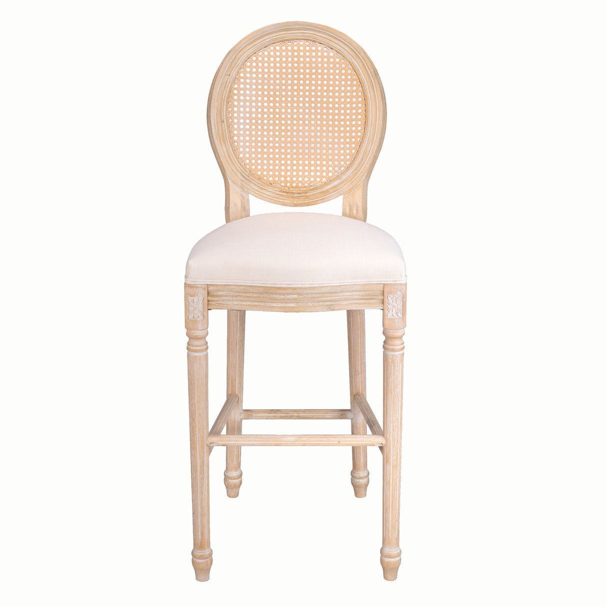 French Country Bar Chairs With Round Back (Set of 2)