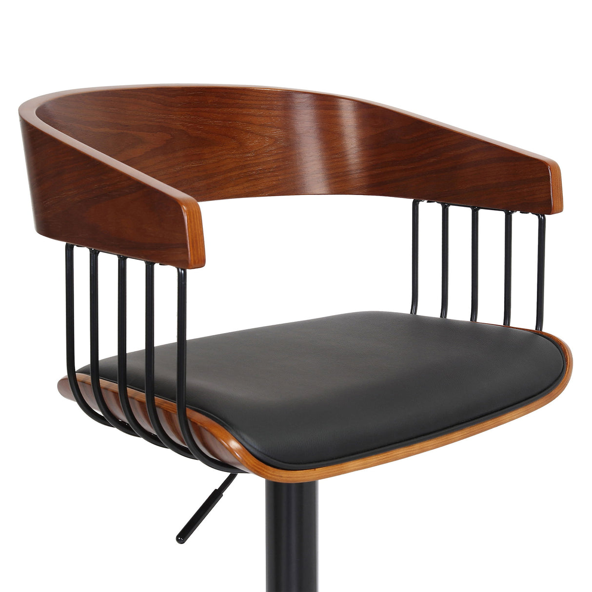 Larisa - Adjustable Walnut Bar Stool - Black / Black Metal