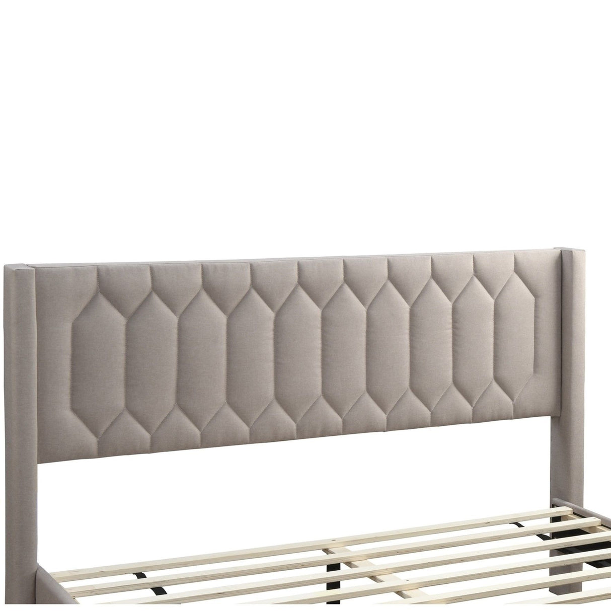 Platform Bed With Diamond Tufted Headboard
