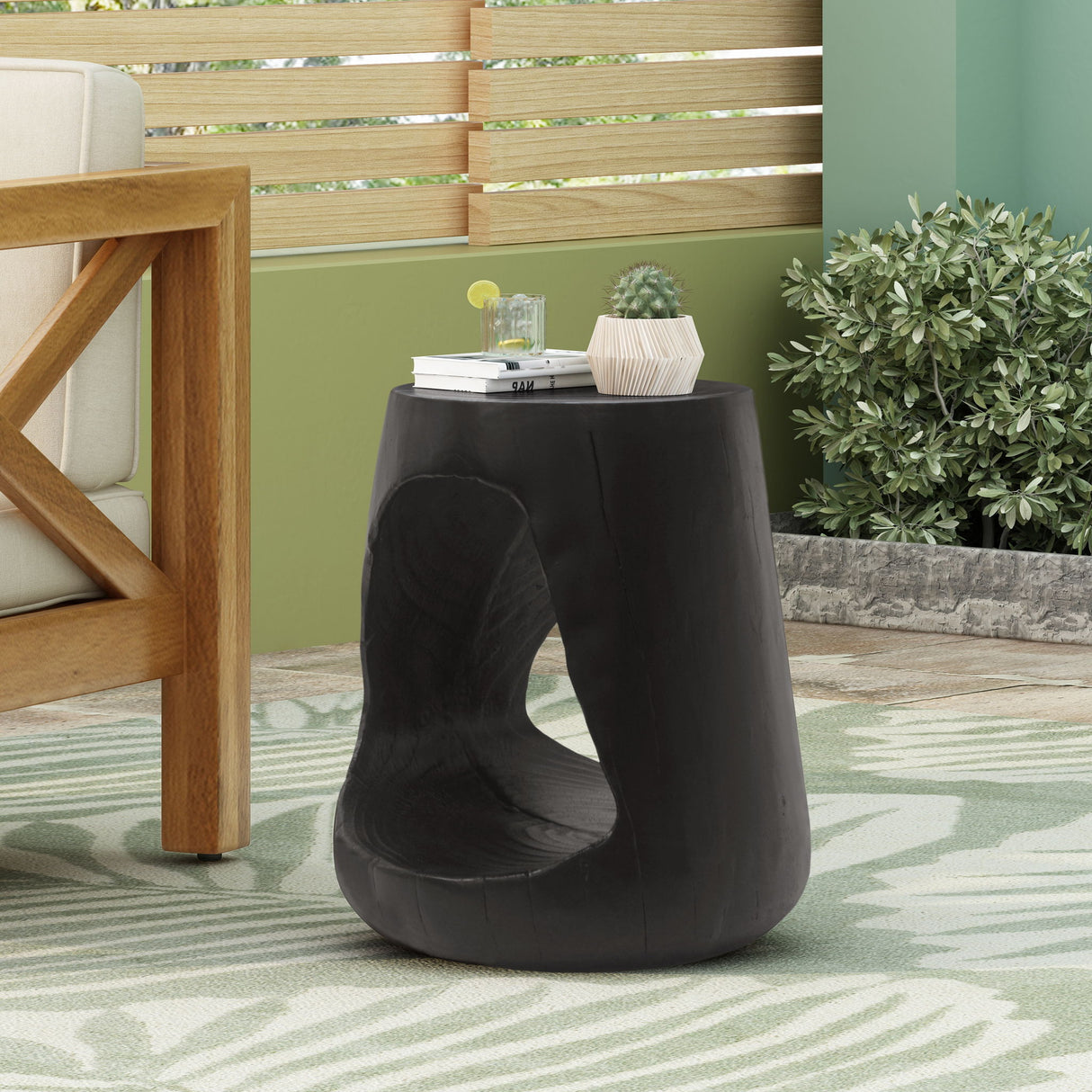 Hollow - Side Table, Durable And Weather Resistant
