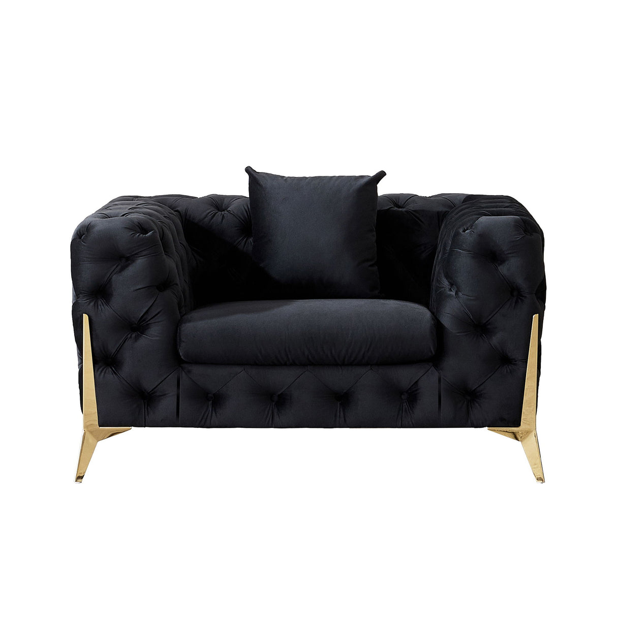 Accent Chair With Diamond Button Tufting, Matching Throw Pillow