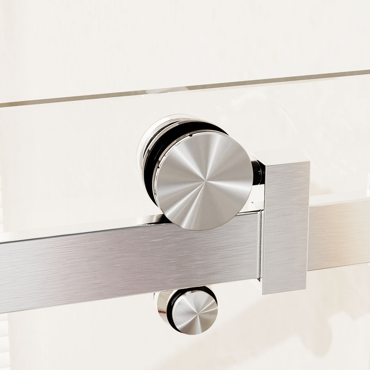 Frameless Single Sliding Shower Doors, 5 / 16" Sgcc Tempered Glass, Reversible - Brushed Nickel