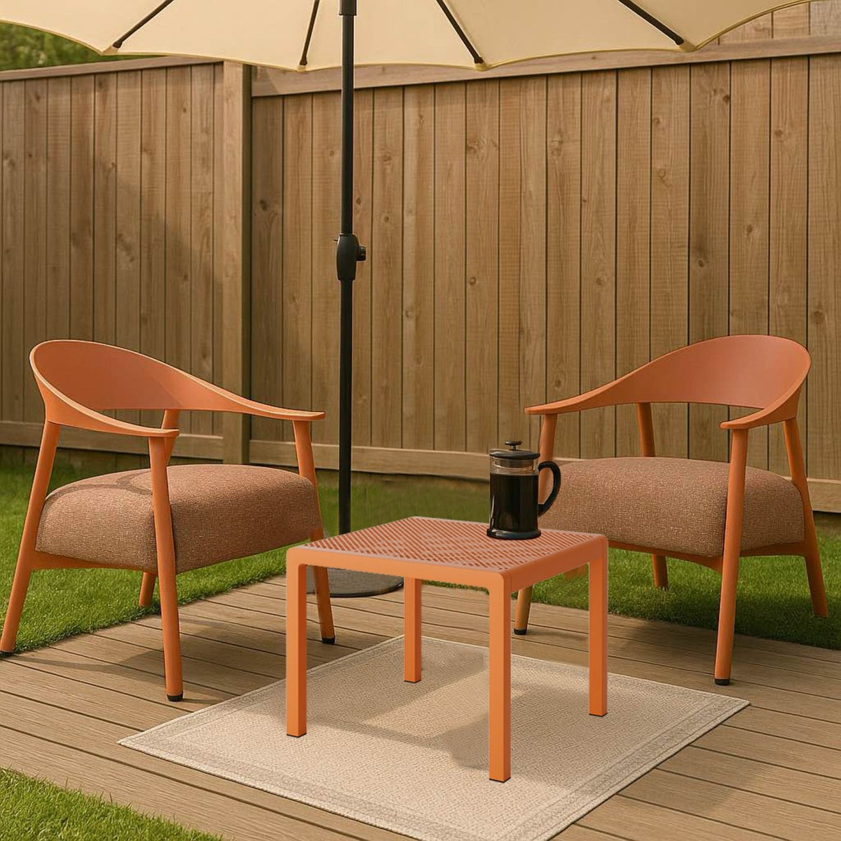 Furniture Set With Seat Cushions, Sturdy And Durable - Apricot Brow