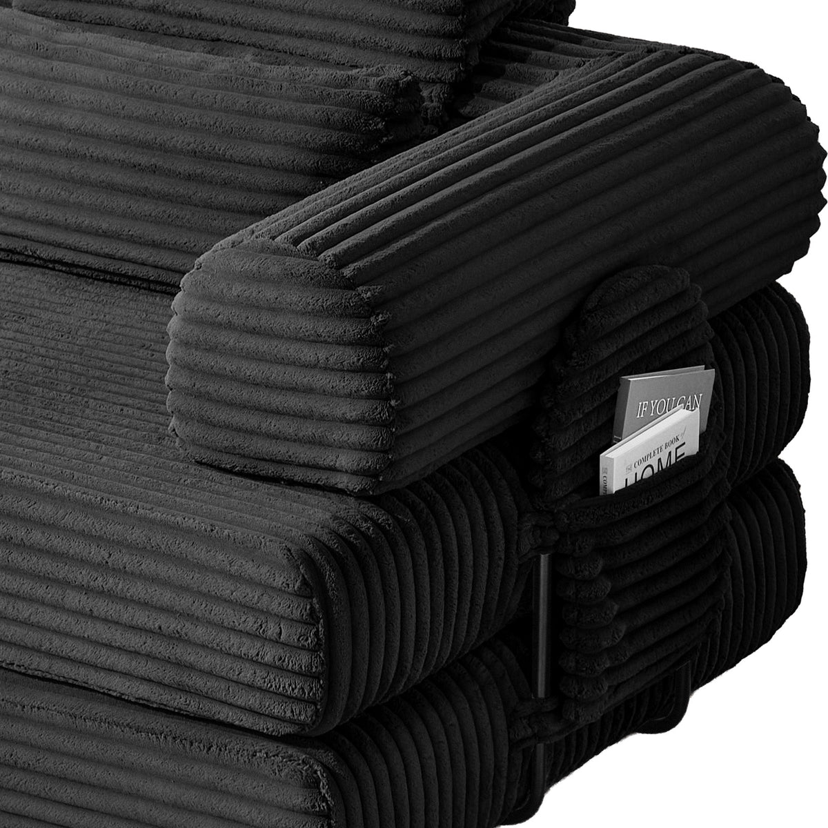 Convertible Sleeper Sofa With & Side Storage Pocket, Foldable Upholstered Couch For Living Room