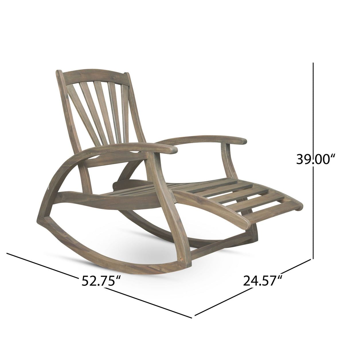 Outdoor Reclining Rocking Chair - Gray
