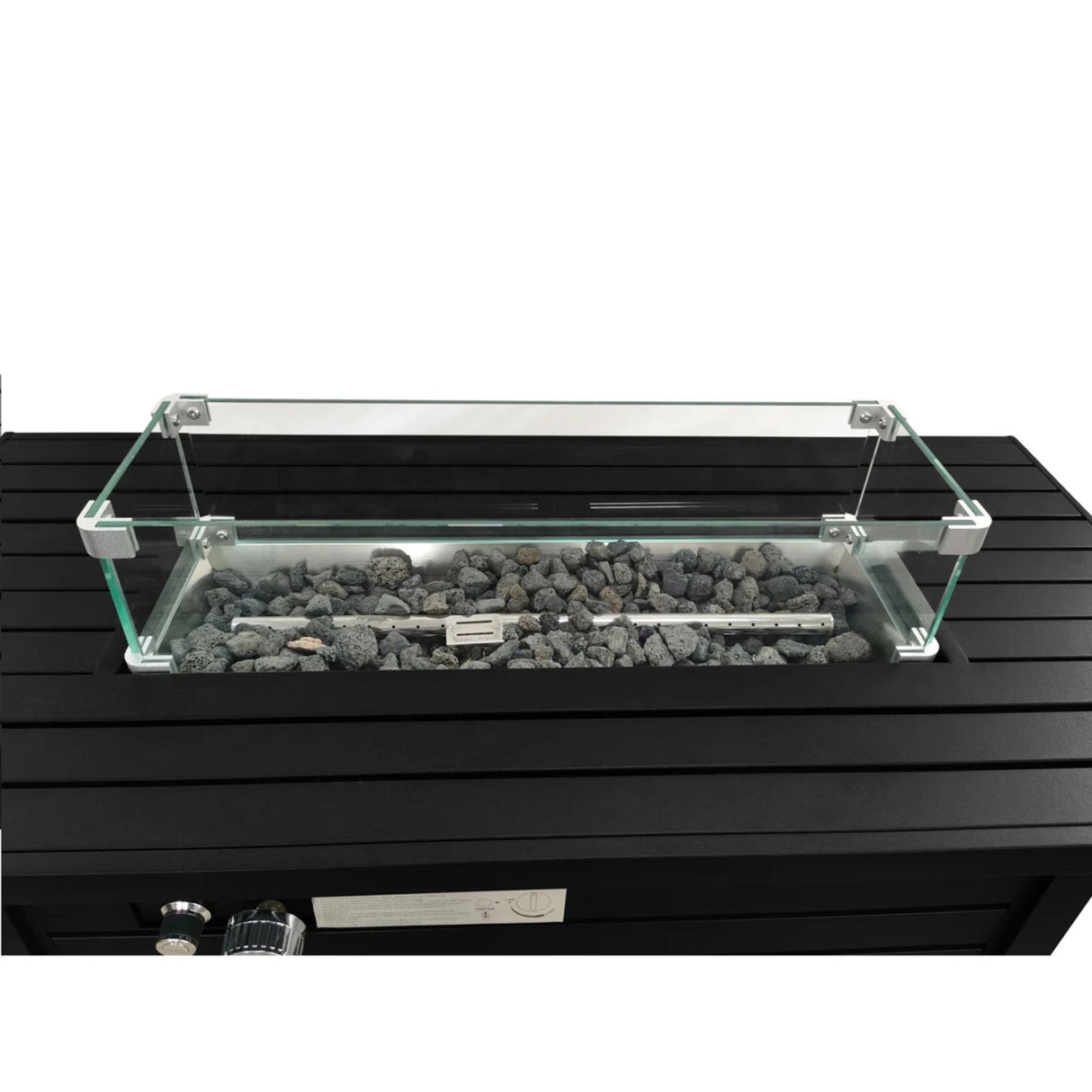 Propane Outdoor Fire Pit Table Steel Modern Patio Furniture 42x25in