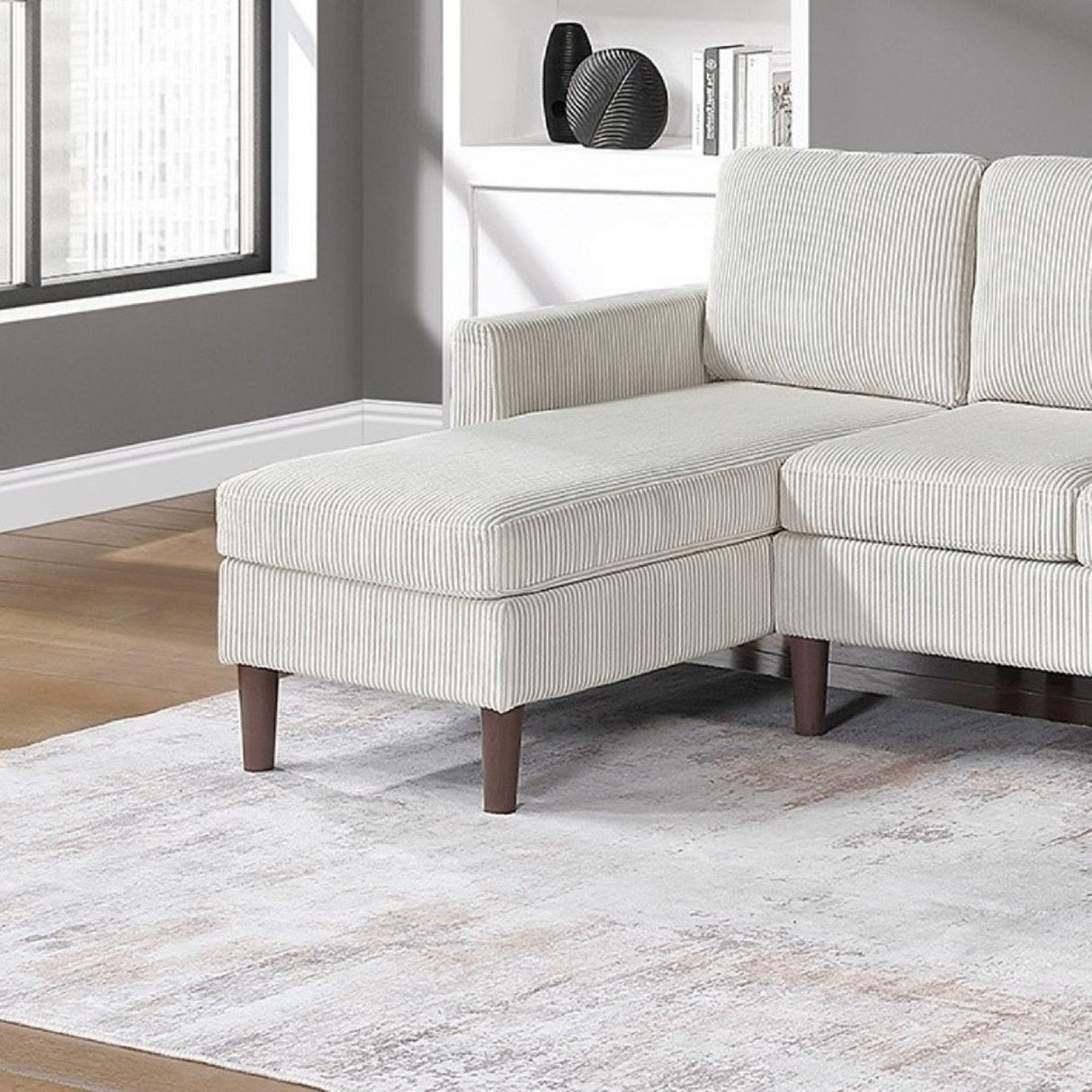 Sectional Set With Dual Chaises And Square Arms