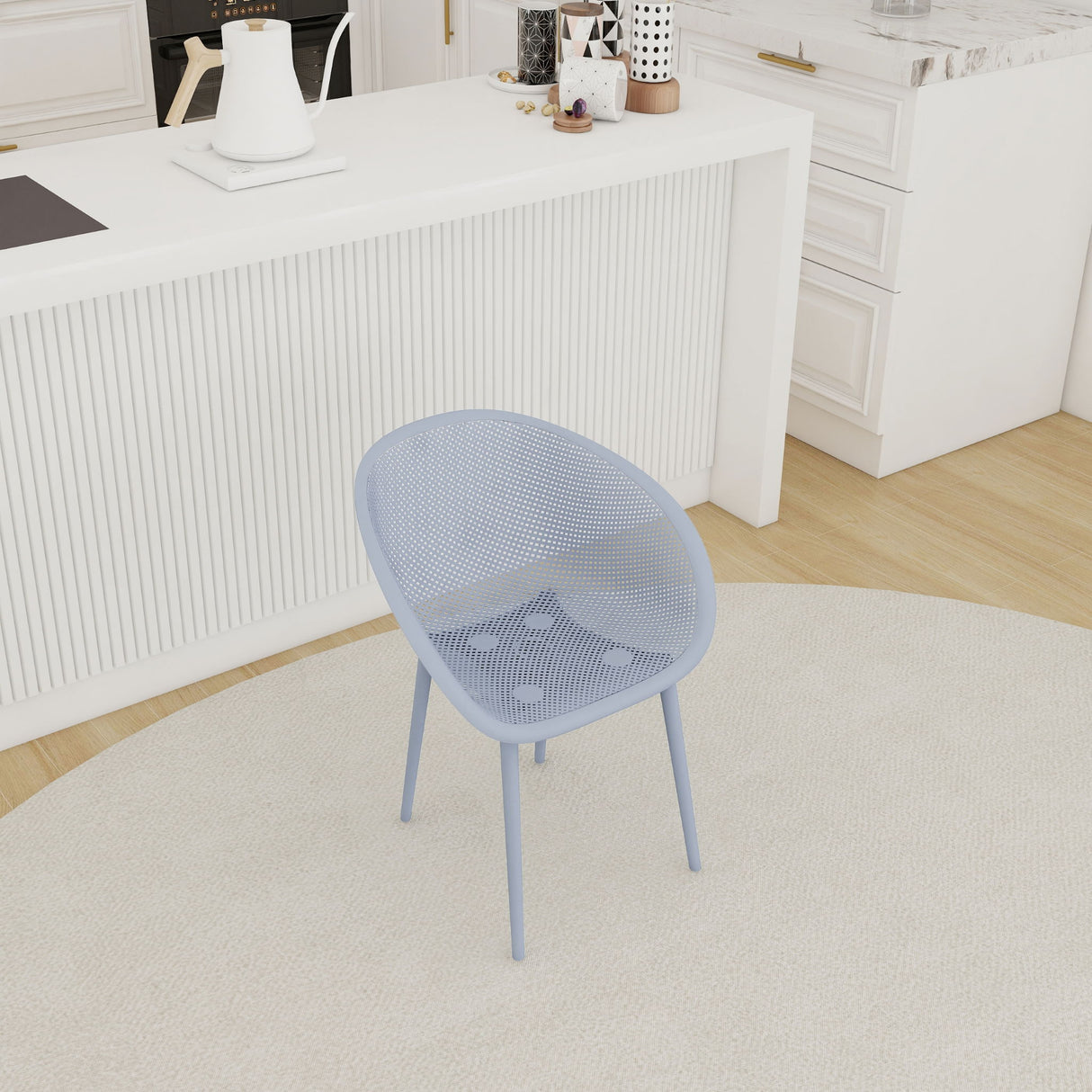 2 Piece Durable Single Chair With Hollow Out Design