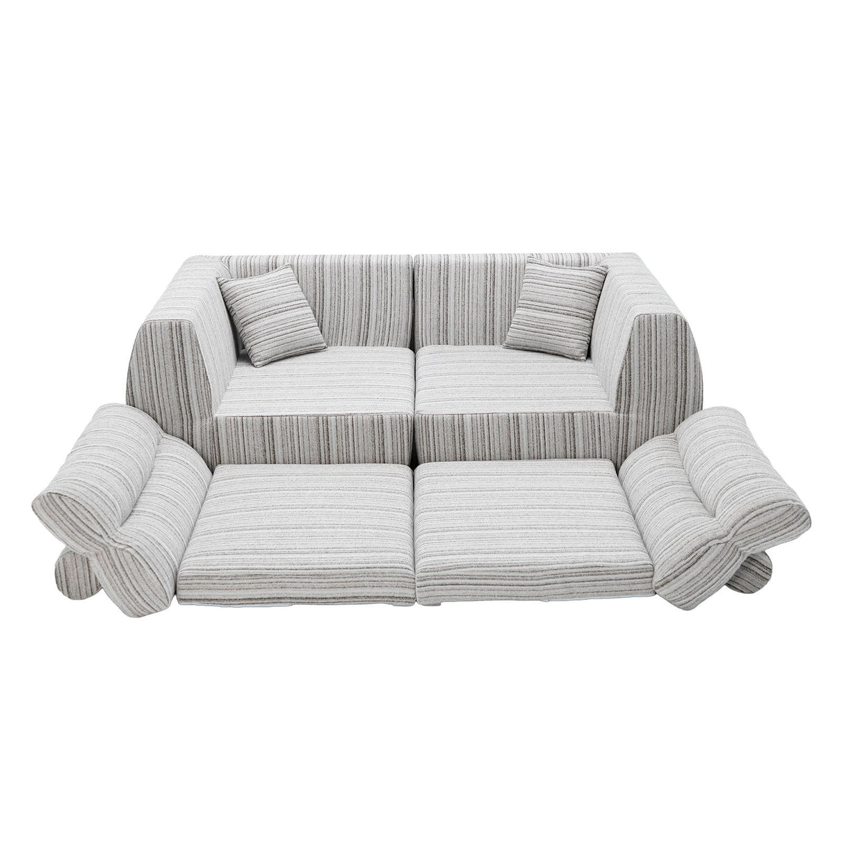 3 Seater, Couch With Throw Pillows For Living Room