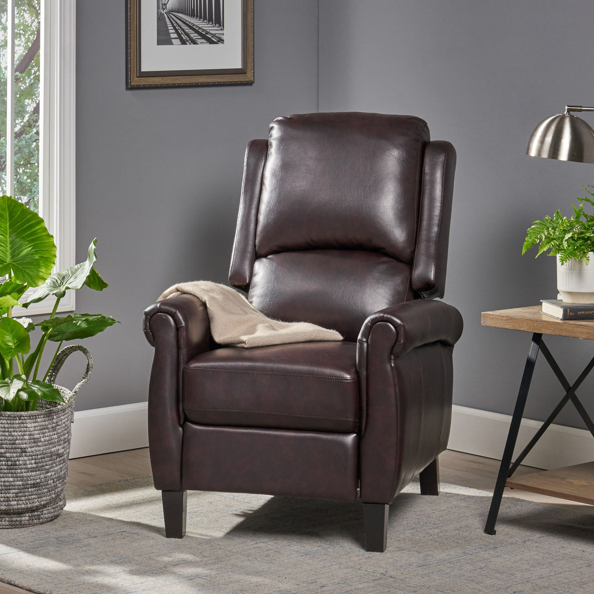 Memphis - Standard Recliner Club Chair - Burgundy