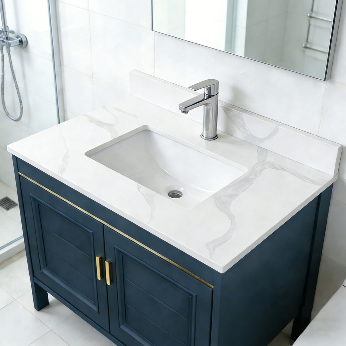 Bathroom Vanity Top With Undermount Single Bowl Sink
