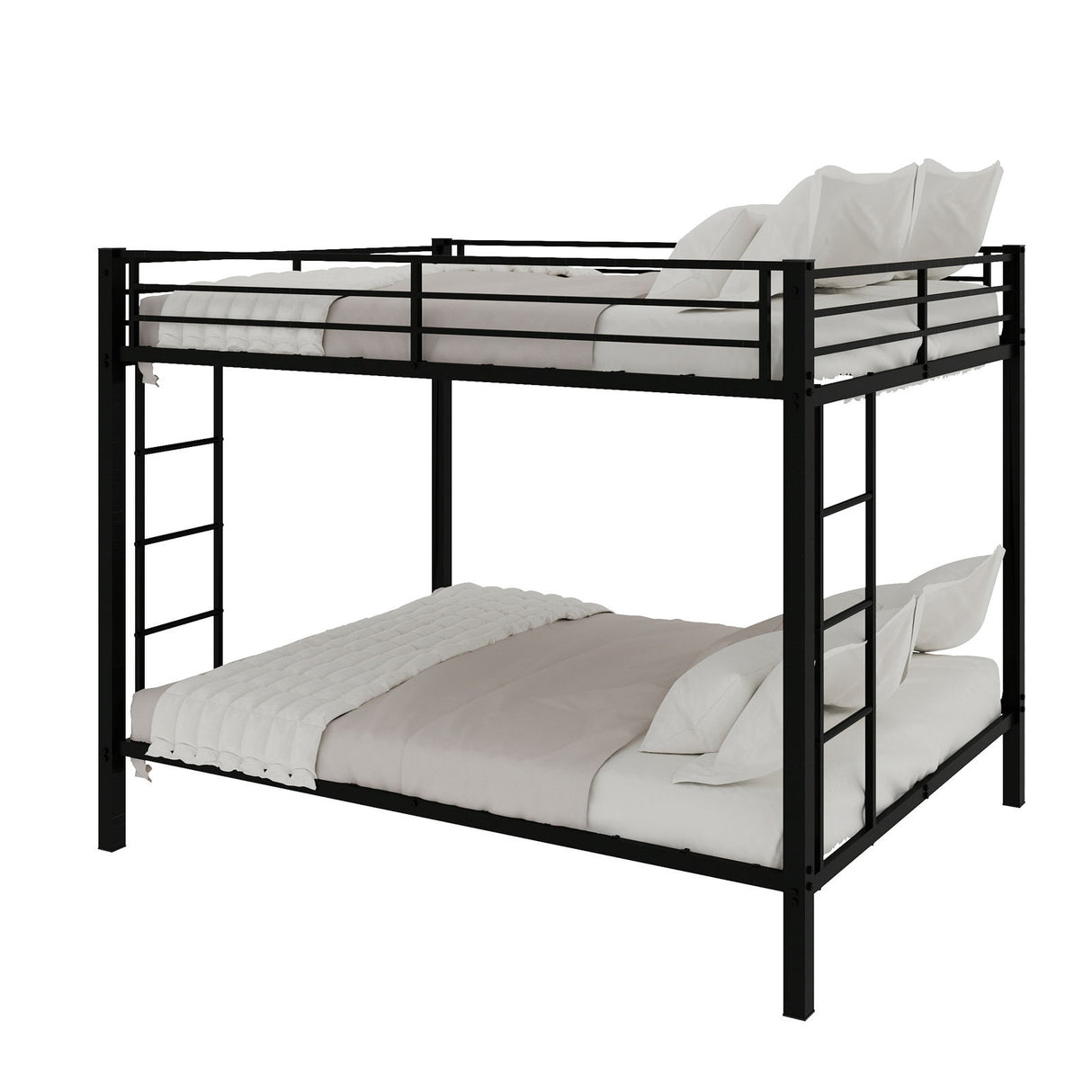 Bunk Bed For Kids, Convertible Frame With Ladders & Guardrail