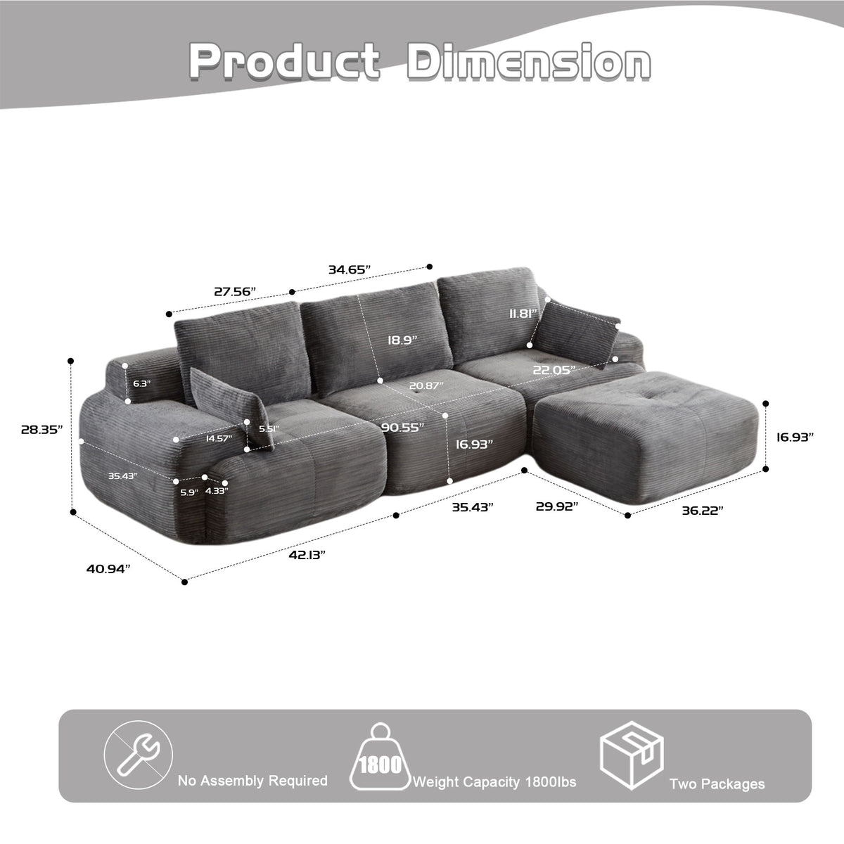 Compressed Sofa, Large Sectional Couches For Living Room