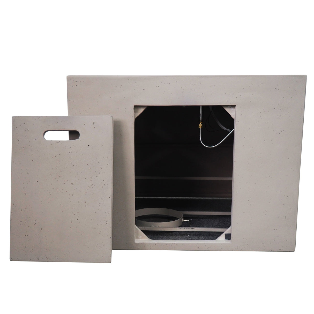 Square Fire Pit 40000 BTU Magnesium Oxide in Gray 31.25in
