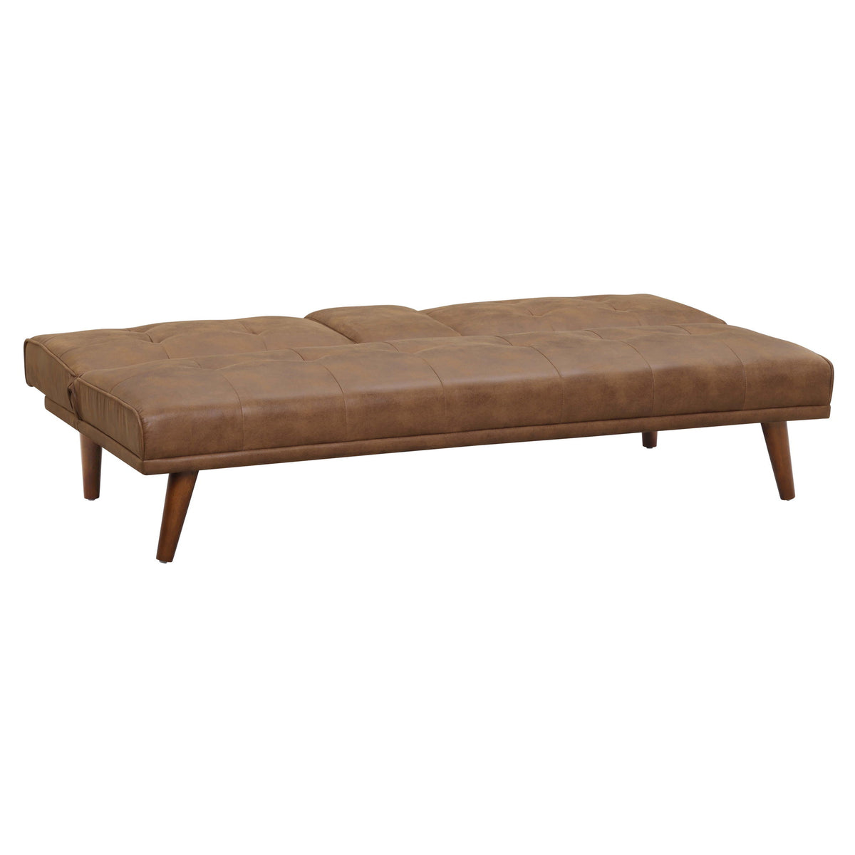 Tufted Convertible Sofa With Cup Holders - Brown