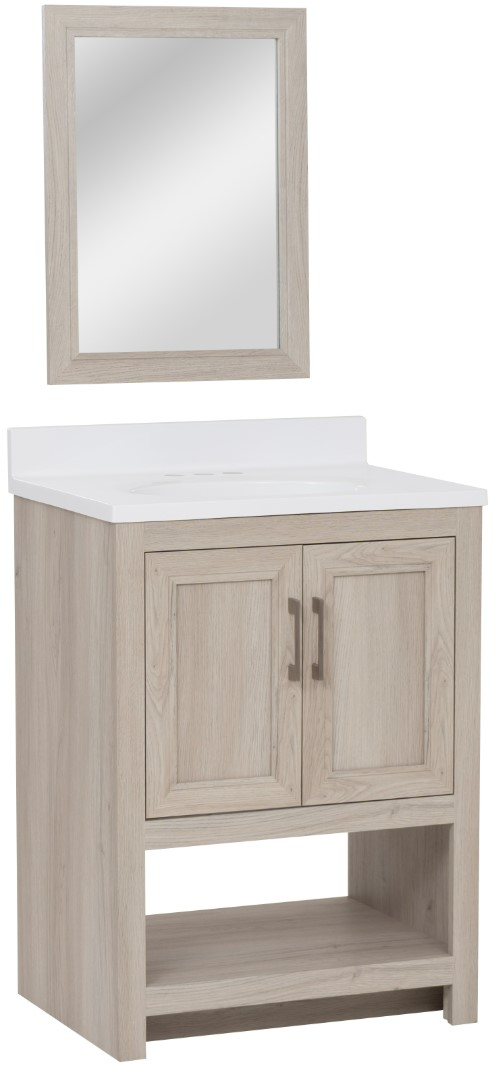 Linon Barkley Sandstone 25" Vanity with Mirror